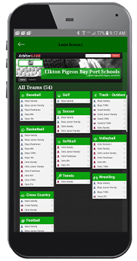 laker school mobile app sports page