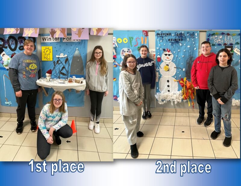5th gr winter scene winners 1st and 2nd places