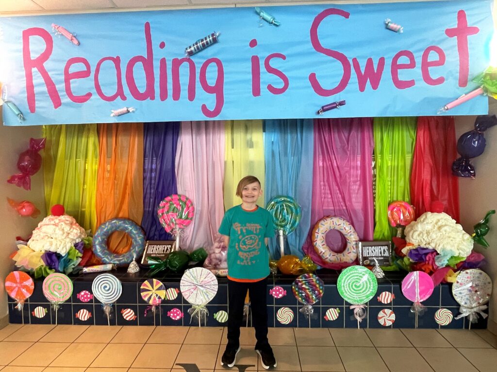 Evan Salas by Reading is Sweet display for March is Reading Month