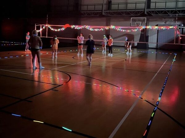 neon lights volleyball in LC