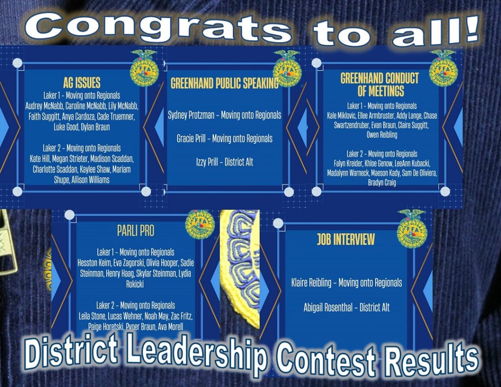 congrats FFA district leadership contest